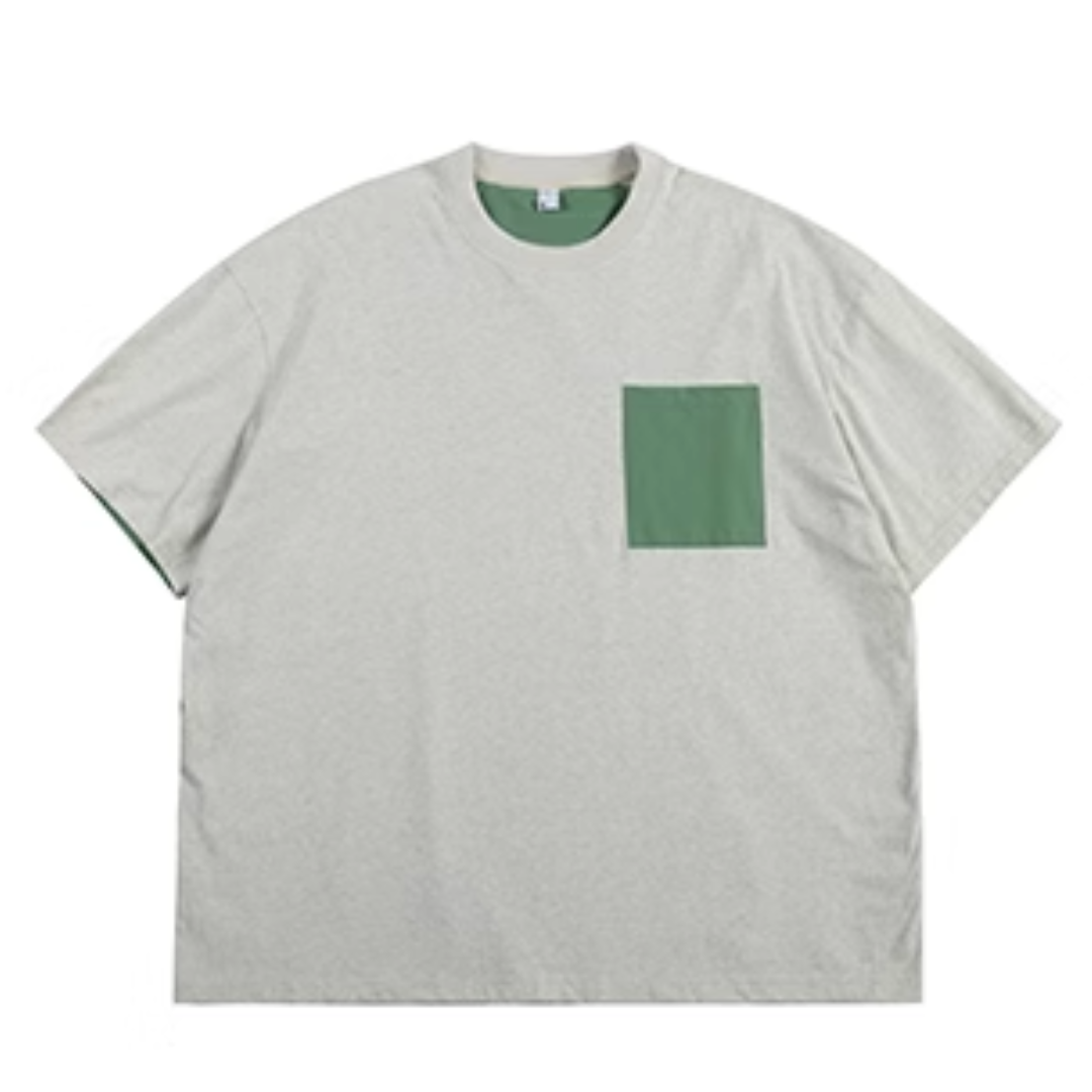 バックサイド　布帛切り替え　Tシャツ　N404
