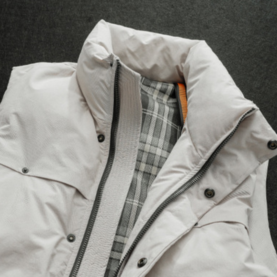 [YMORIGINAL] White Duck Down Fly Front Vest N870