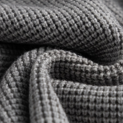 ワッフル　ヘンリーネック　ニット　N1017