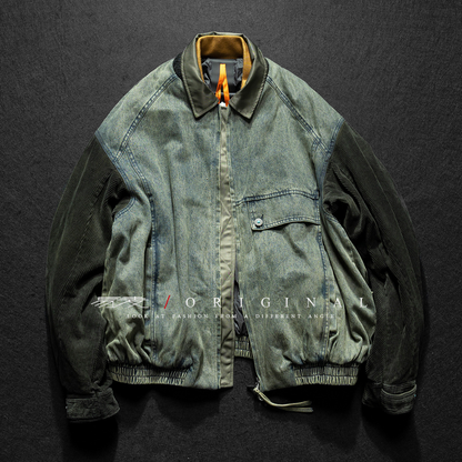 【Y.M.ORIGINAL】ホワイトダックダウン　デニムコンビ　ジャケット　N847