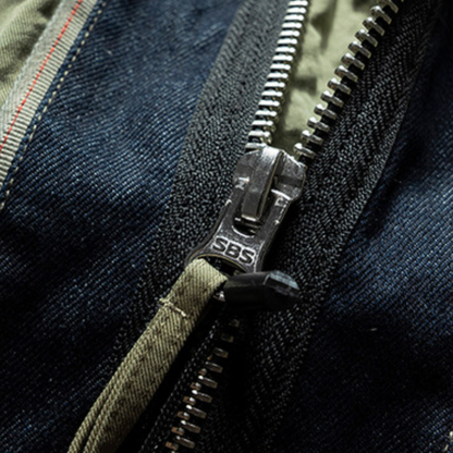 [YMORIGINAL] White Duck Down Denim Layered Hooded Jacket N846