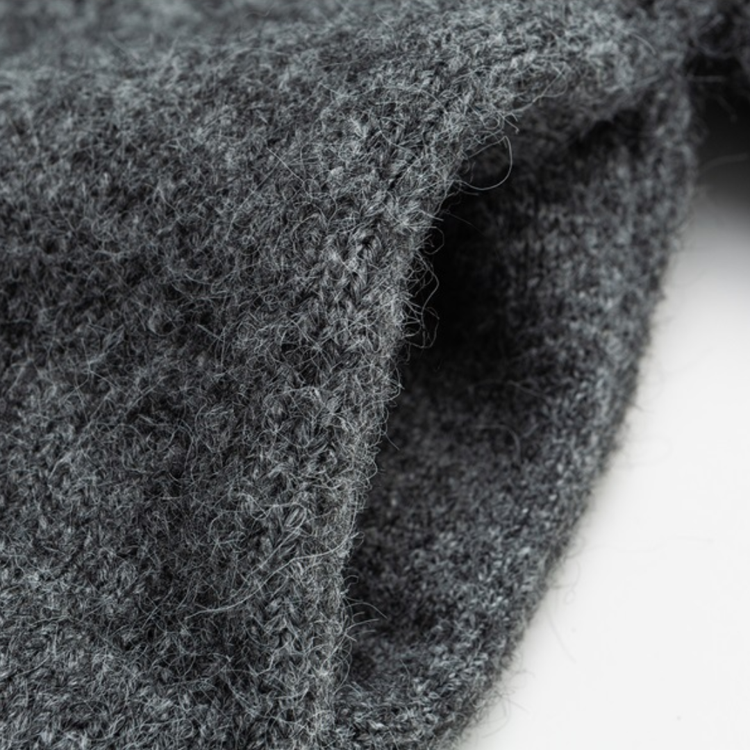 ウール混 シャギーニット フード カーディガン　N939