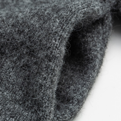 ウール混 シャギーニット フード カーディガン　N939