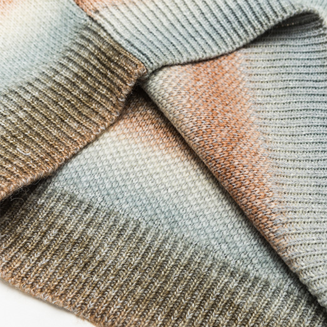 Faux layered wool polo collar knit N748