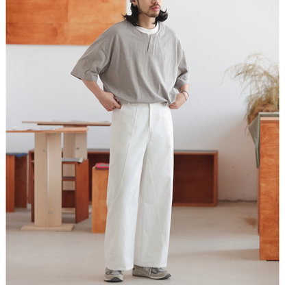 フェイクレイヤード　スリットネック　Tシャツ　N267