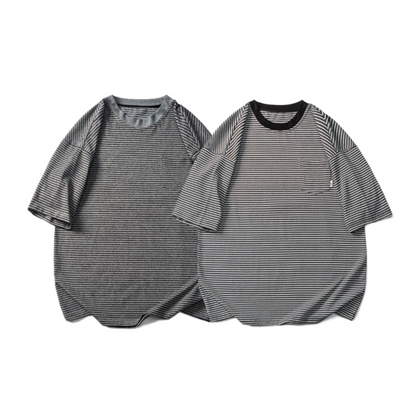 リンガーネック　ボーダー　半袖Tシャツ　N300