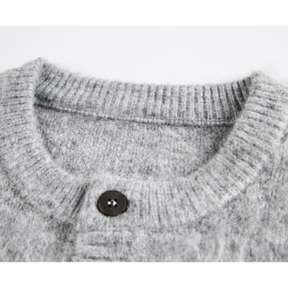 シャギーニット　クルーネック　カーディガン　N940