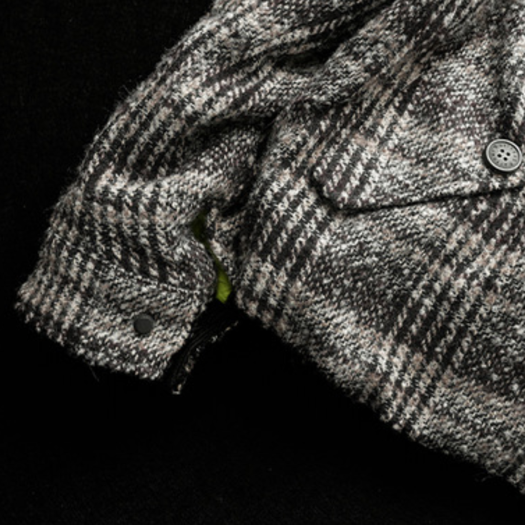 [YMORIGINAL] White Duck Down Tweed Check Jacket N848