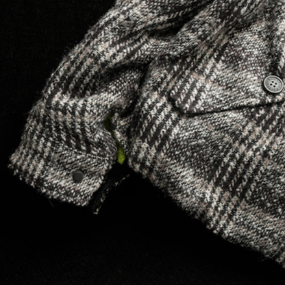 [YMORIGINAL] White Duck Down Tweed Check Jacket N848