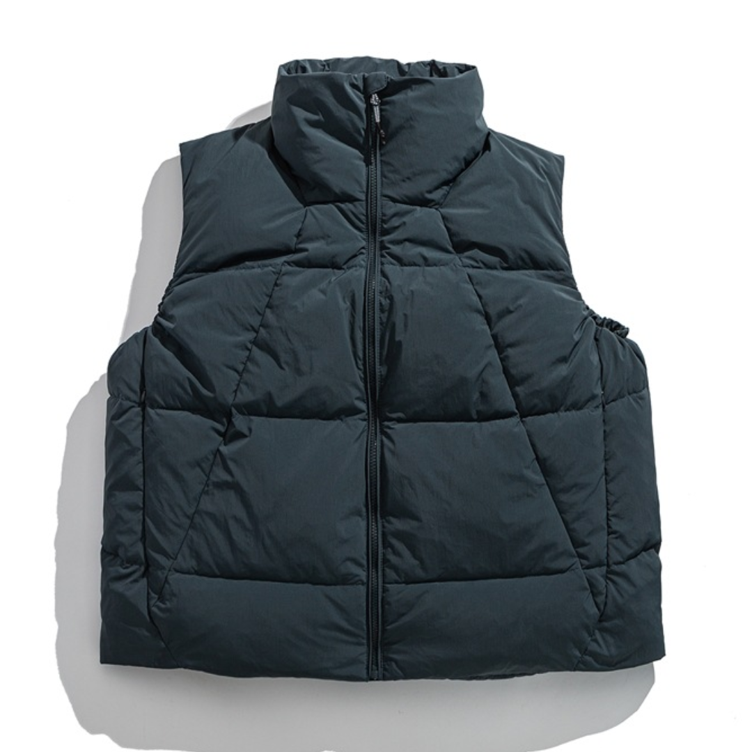 ホワイトダウン　パネル　ダウンベスト　N1023