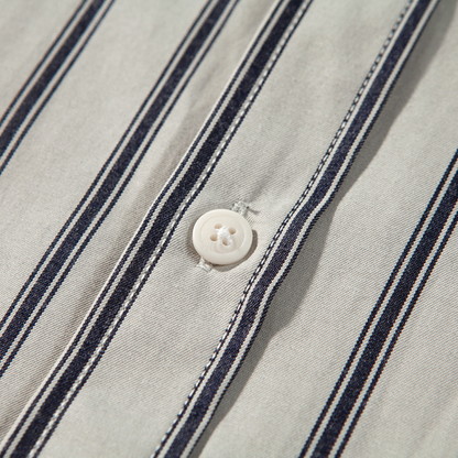 コットンポリ　ダブルストライプ　シャツ　N1277