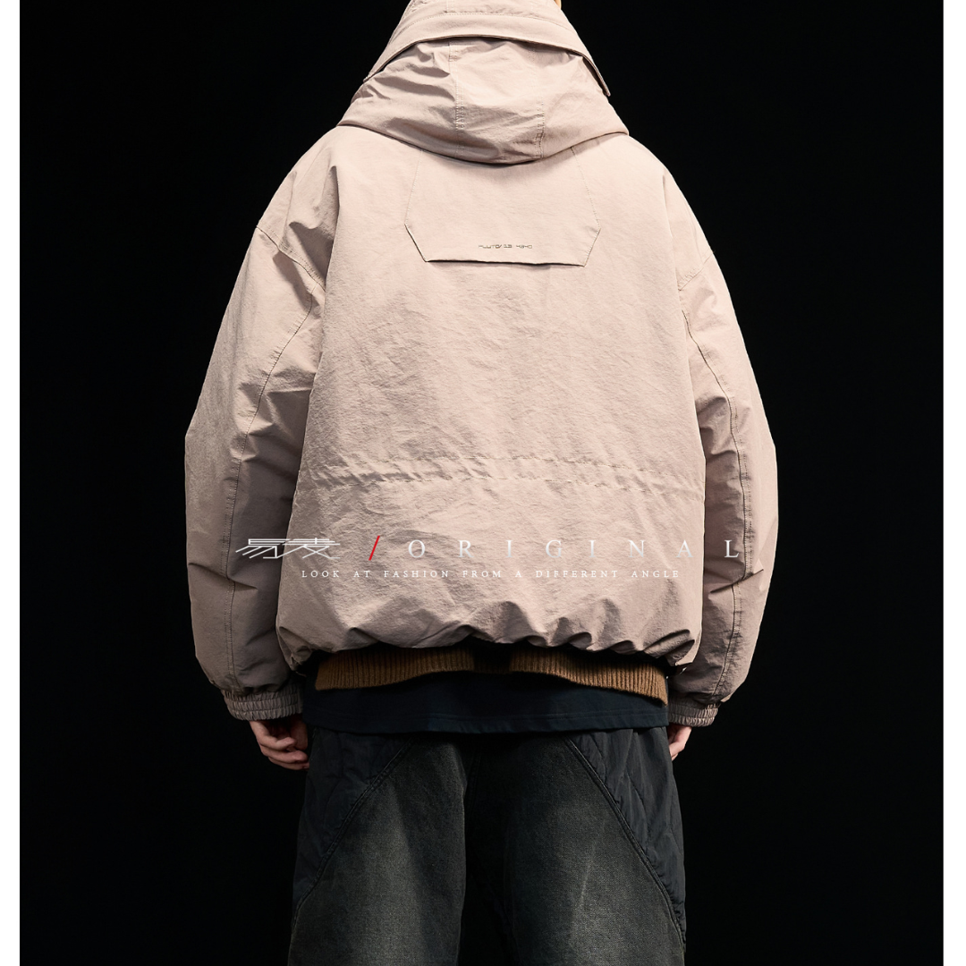 [YMORIGINAL] White Duck Down Zip Pocket Hooded Jacket N852