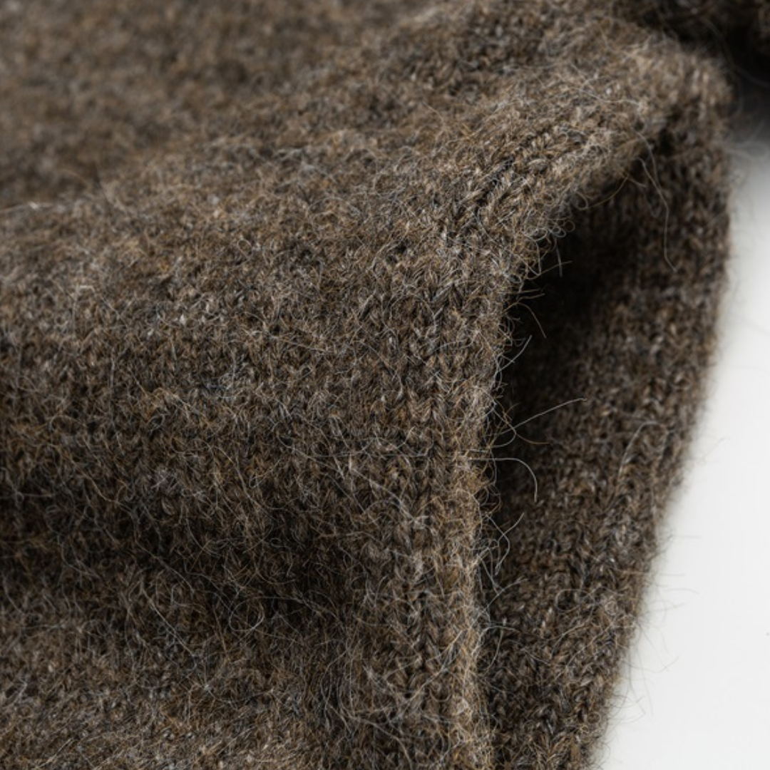 ウール混 シャギーニット フード カーディガン　N939