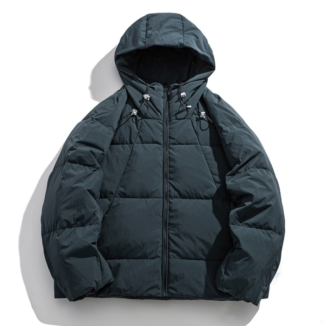 White Down Raglan Sleeve Hooded Jacket N1024