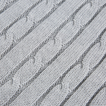 ケーブル編み　クルーネック　ニット　N1031