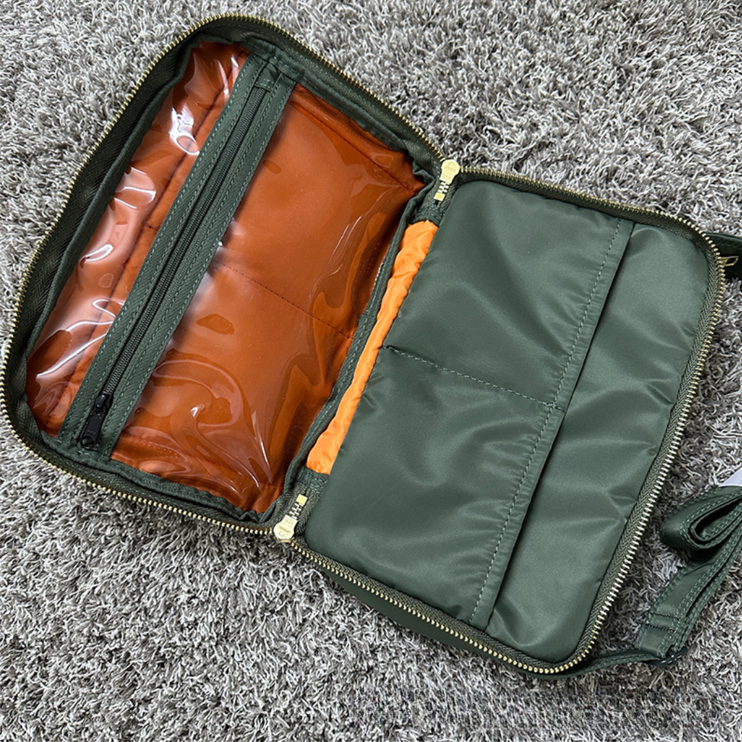 ミリタリーナイロン　ダブルファスナー　ショルダーバッグ　N1122