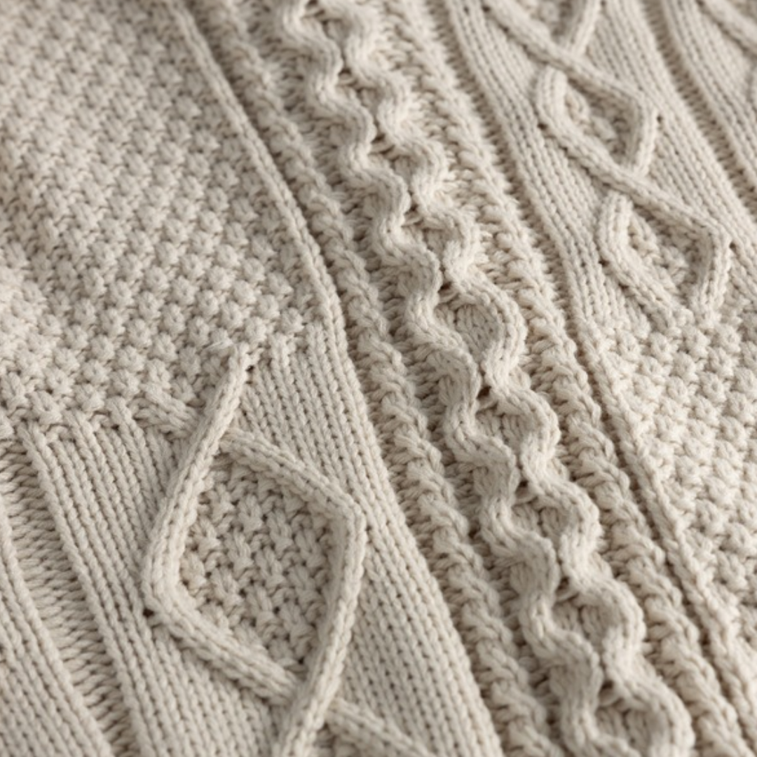 クレイジー ケーブルニット クルーネック カーディガン　N942