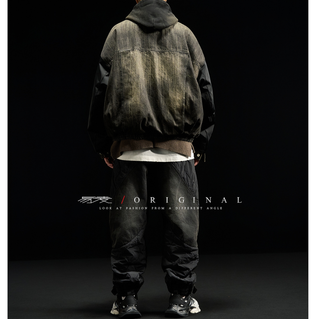 [YMORIGINAL] White Duck Down Denim Layered Jacket N856