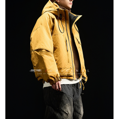 [YMORIGINAL] Arm slit, big pocket, short down jacket N858