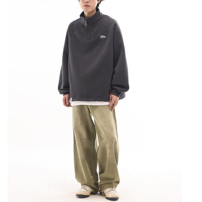 ワンポイントロゴ ハーフジップ スウェット　B570