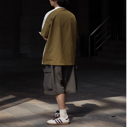 バックサイド　布帛切り替え　Tシャツ　N404
