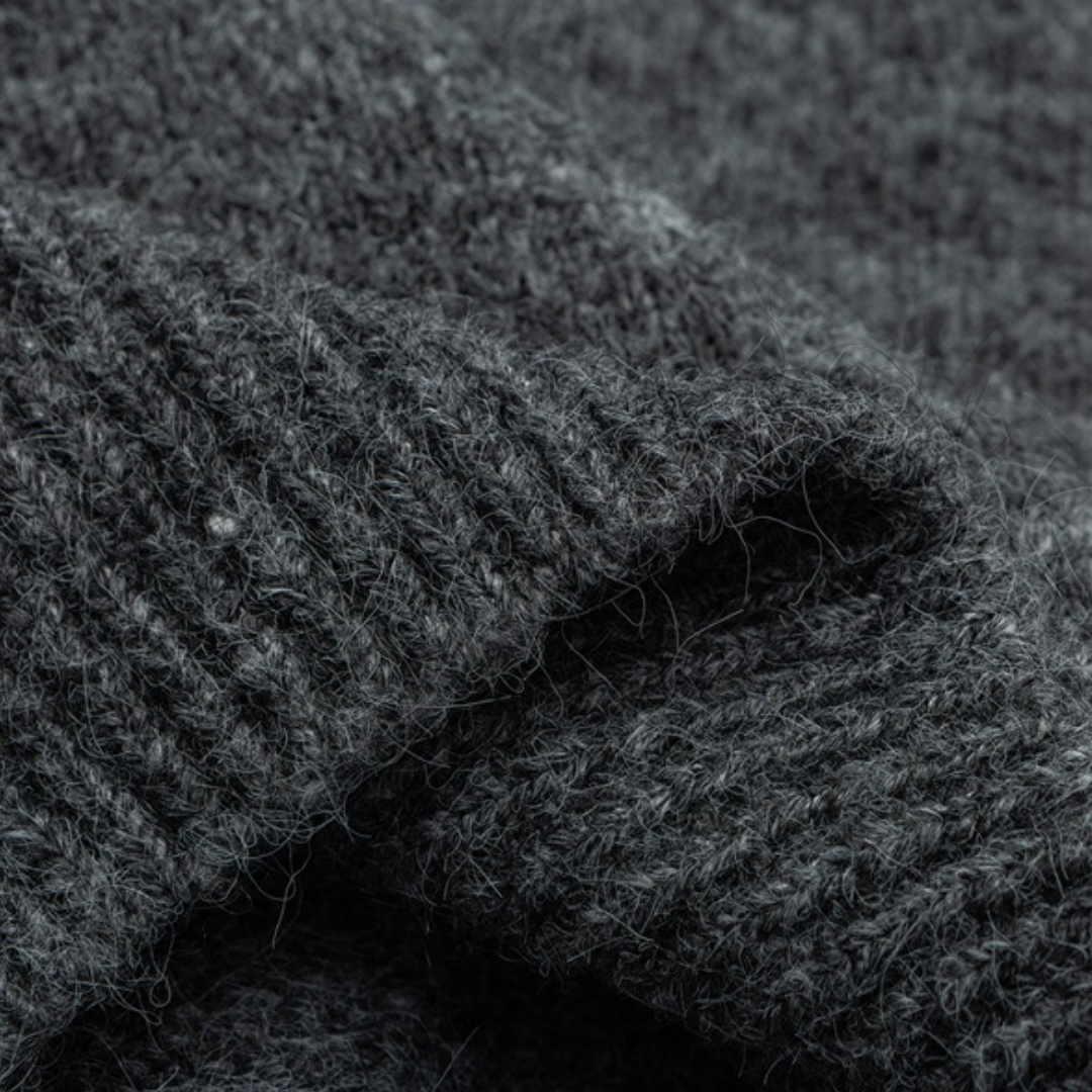 ウール混 シャギーニット フード カーディガン　N939