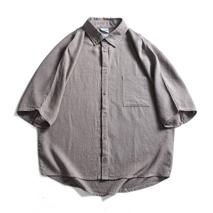 リネンテンセル　ワイド　半袖シャツ　N492