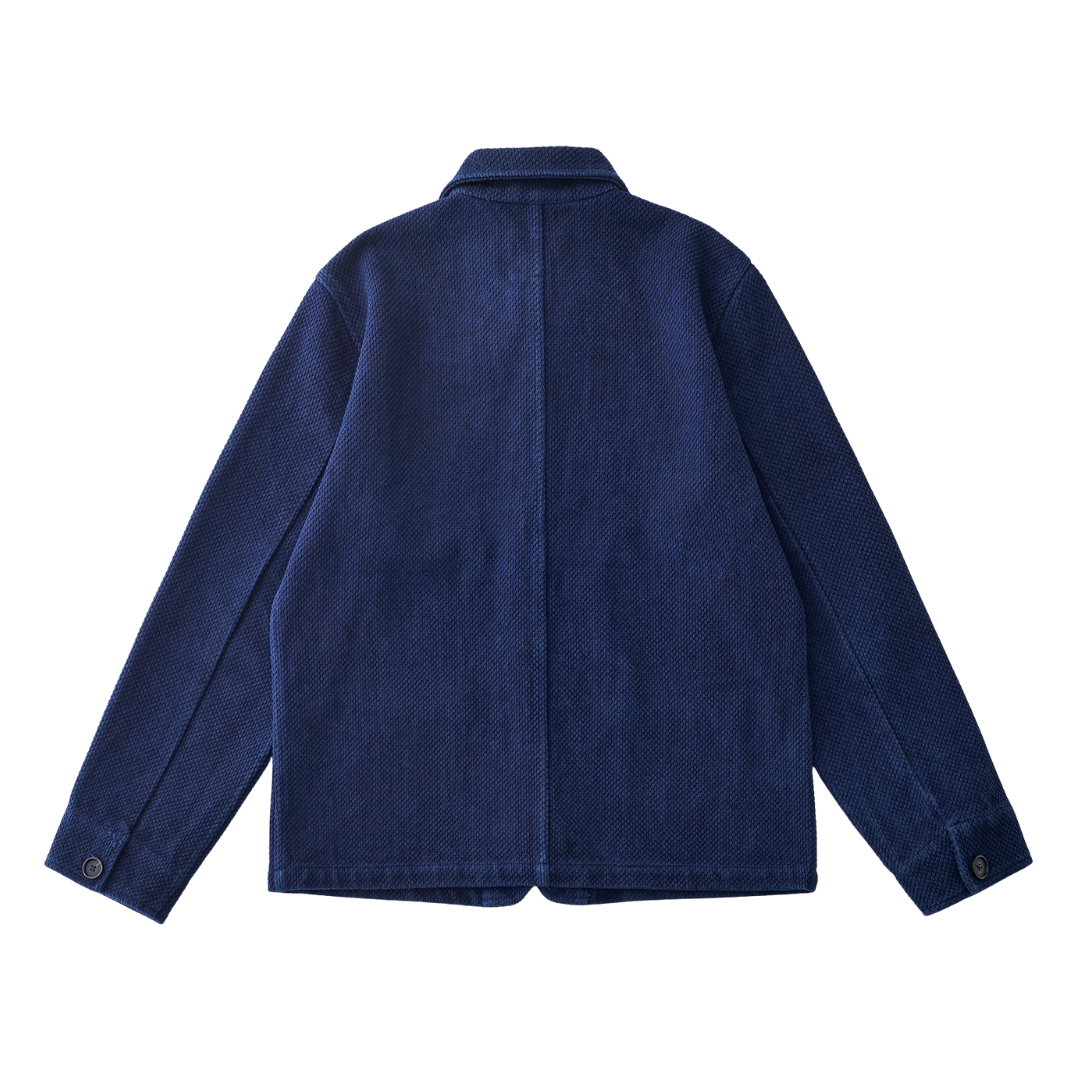 インディゴ染料め　刺し子織り　ジャケット　N1329