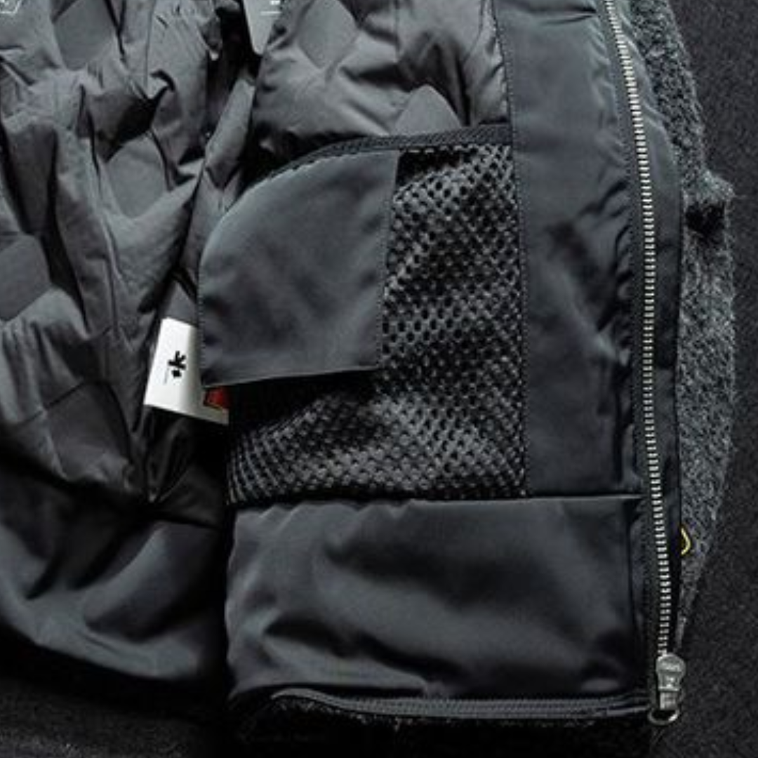 【Y.M.ORIGINAL】ホワイトグースダウン　ツイード　フードジャケット　N845