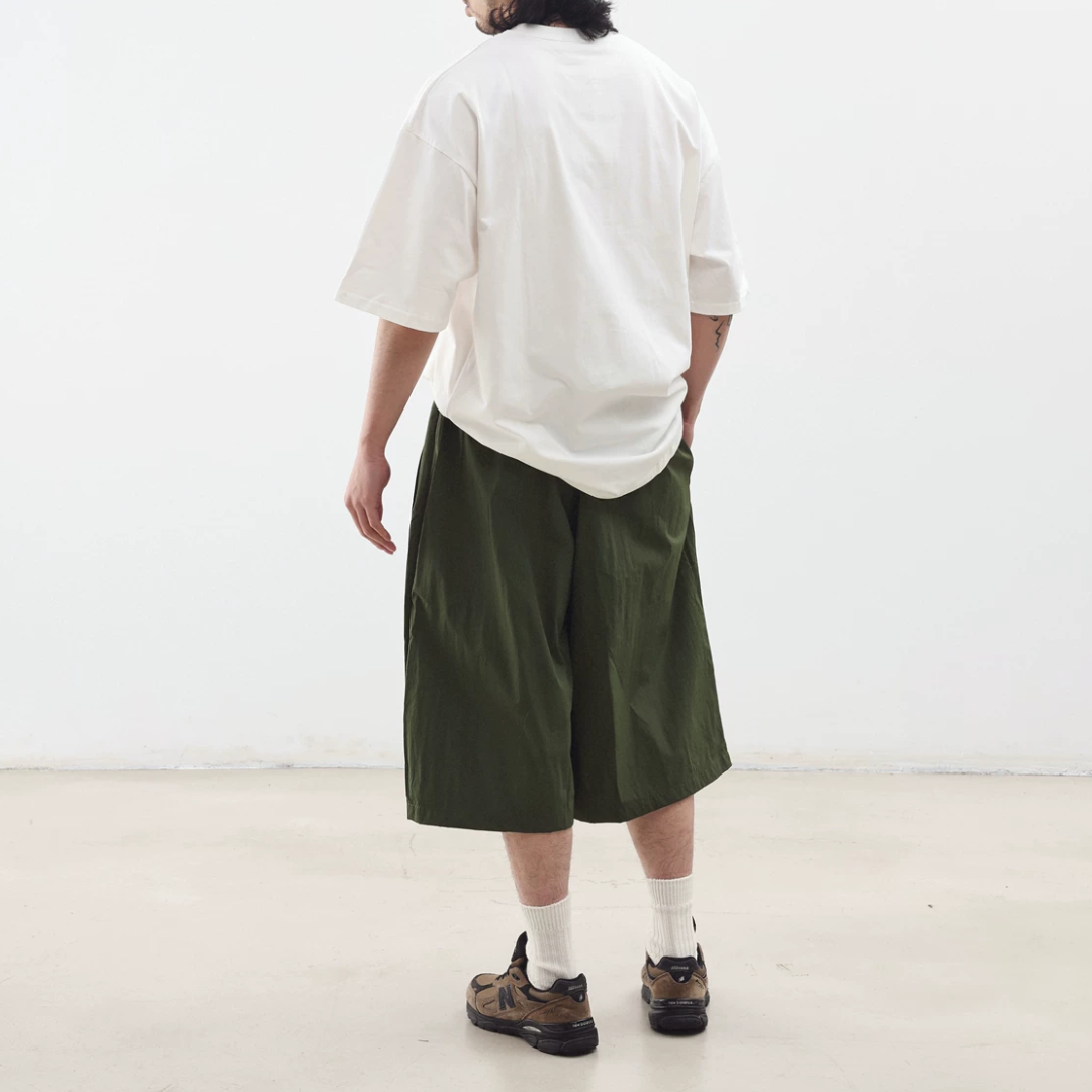 ワッシャーナイロン　ワイド　ハーフパンツ　N1478
