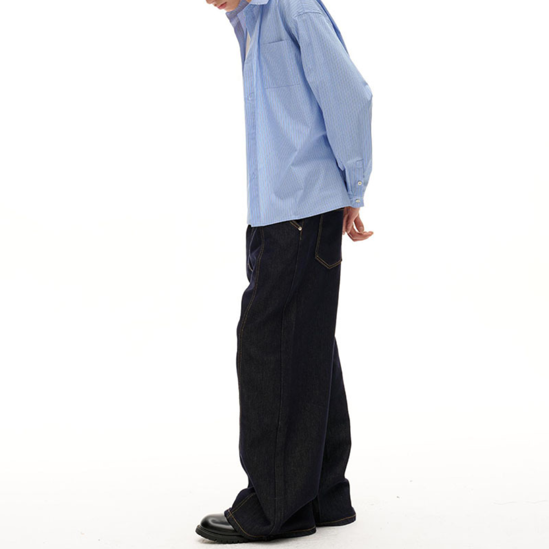 ストレッチ　コットンナイロン　ストライプ　シャツ　N1248