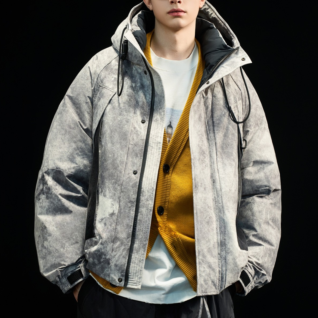 [YMORIGINAL] White Duck Down Fog Color Hooded Jacket N843