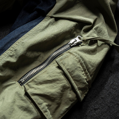 [YMORIGINAL] White Duck Down Denim Layered Hooded Jacket N846