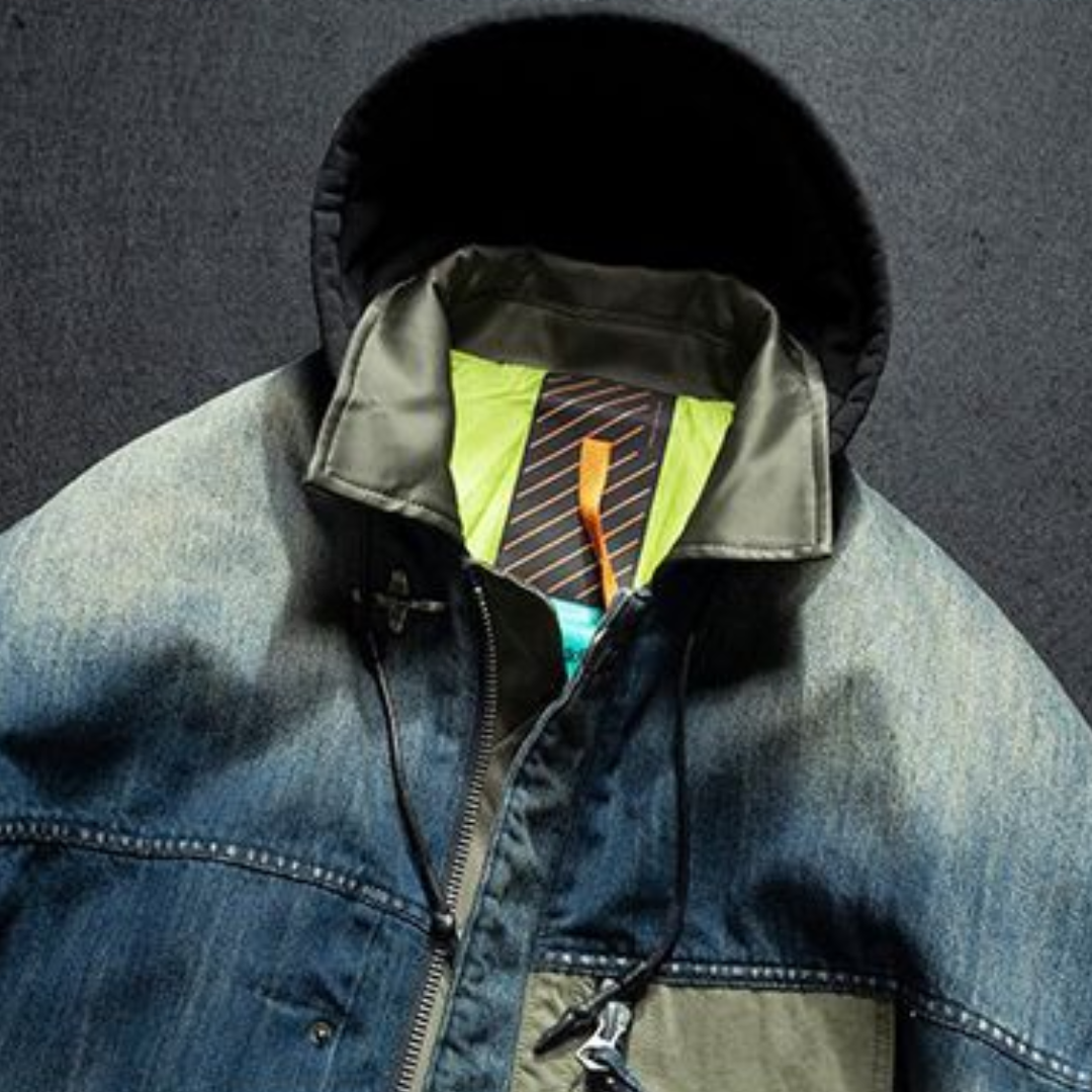 [YMORIGINAL] White Duck Down Denim Layered Jacket N856