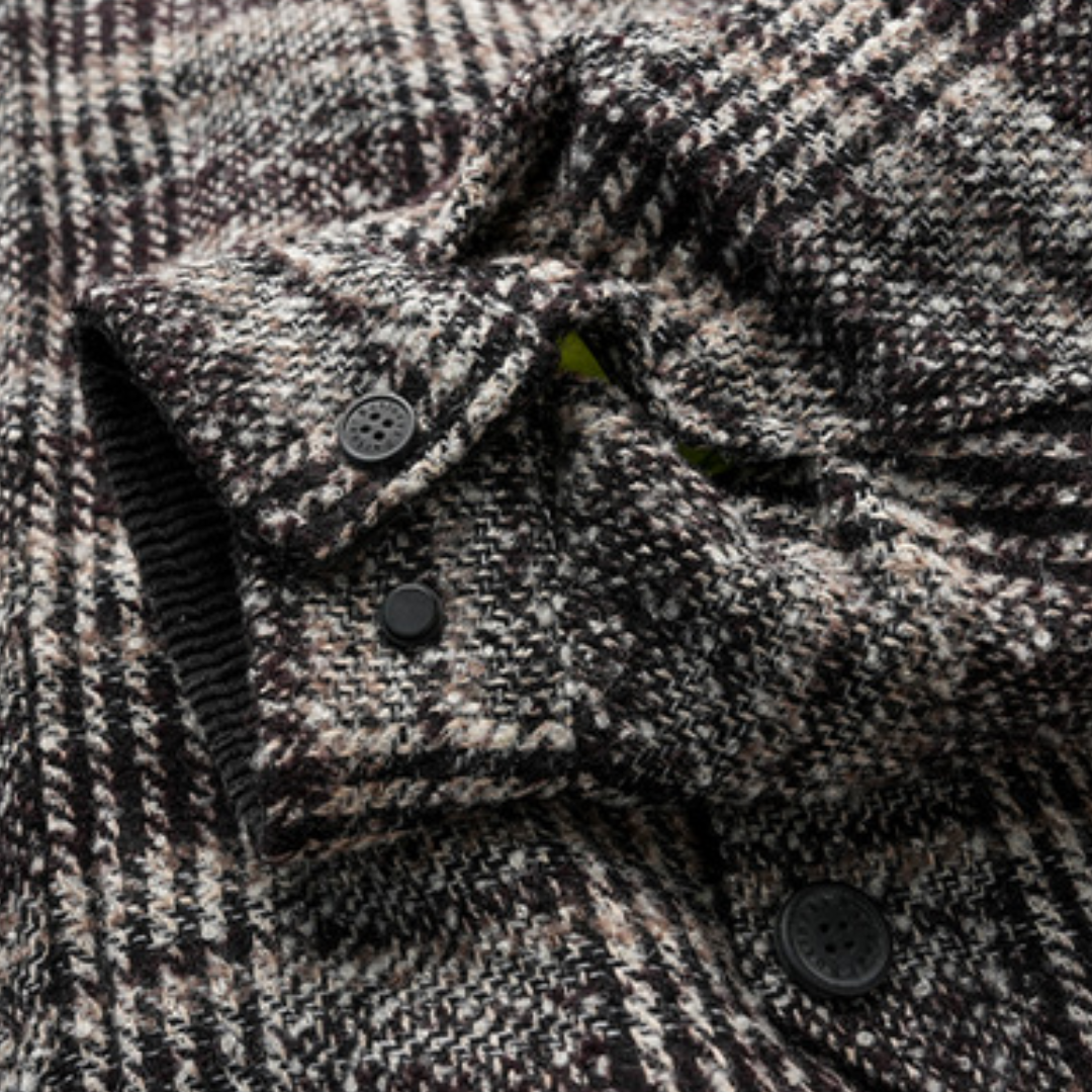 [YMORIGINAL] White Duck Down Tweed Check Jacket N848