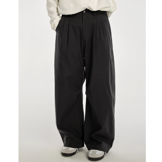 Chino Multi-Tuck Wide Barrel Pants N740