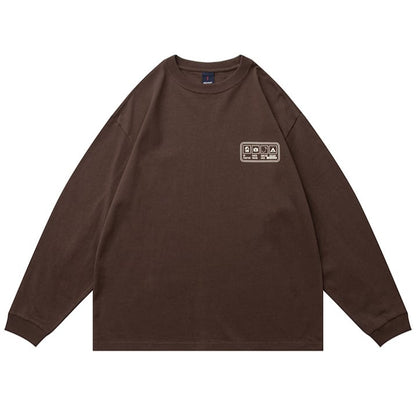 ワンポイントプリント　長袖Tシャツ　B535