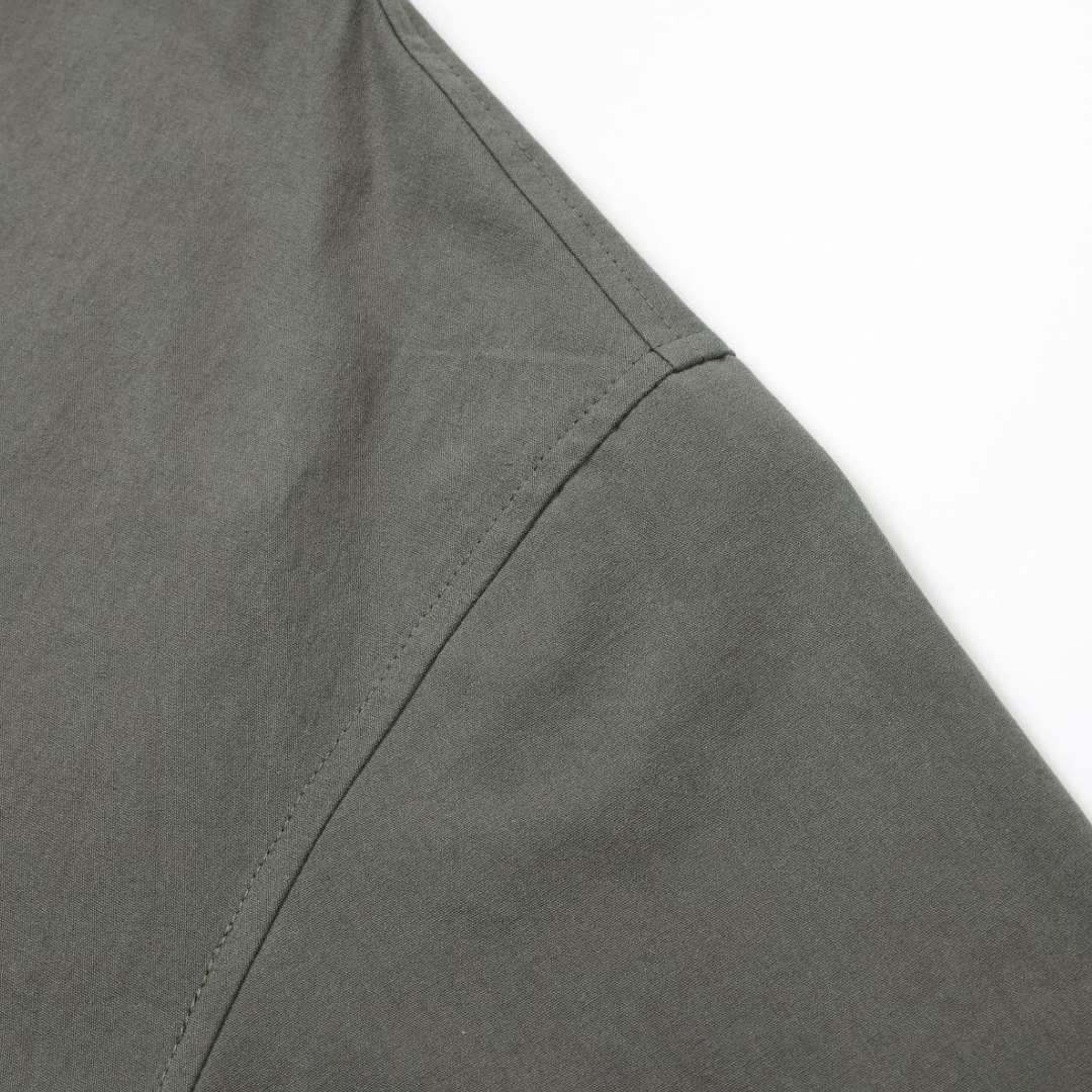 高密度コットン　ノーカラーシャツ　N1347