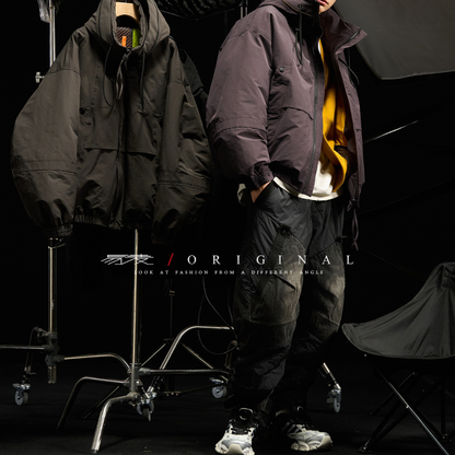 [YMORIGINAL] White Duck Down High Neck Hooded Jacket N854