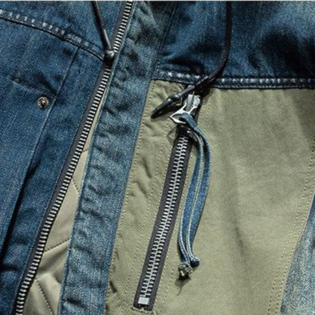 [YMORIGINAL] White Duck Down Denim Layered Jacket N856