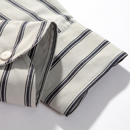 コットンポリ　ダブルストライプ　シャツ　N1277