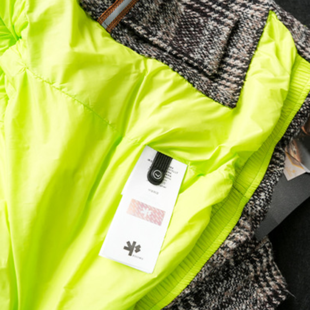 [YMORIGINAL] White Duck Down Tweed Check Jacket N848