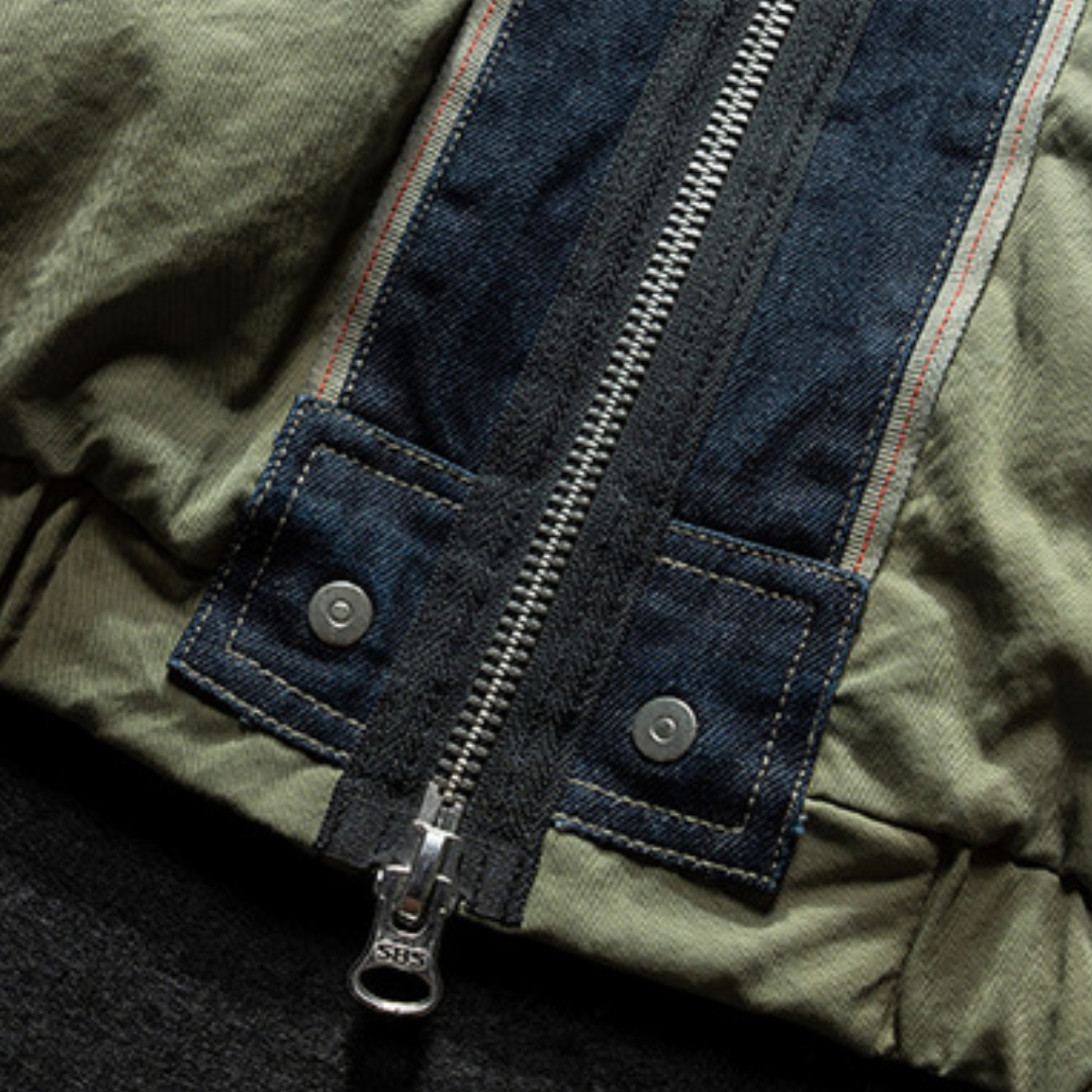 [YMORIGINAL] White Duck Down Denim Layered Hooded Jacket N846