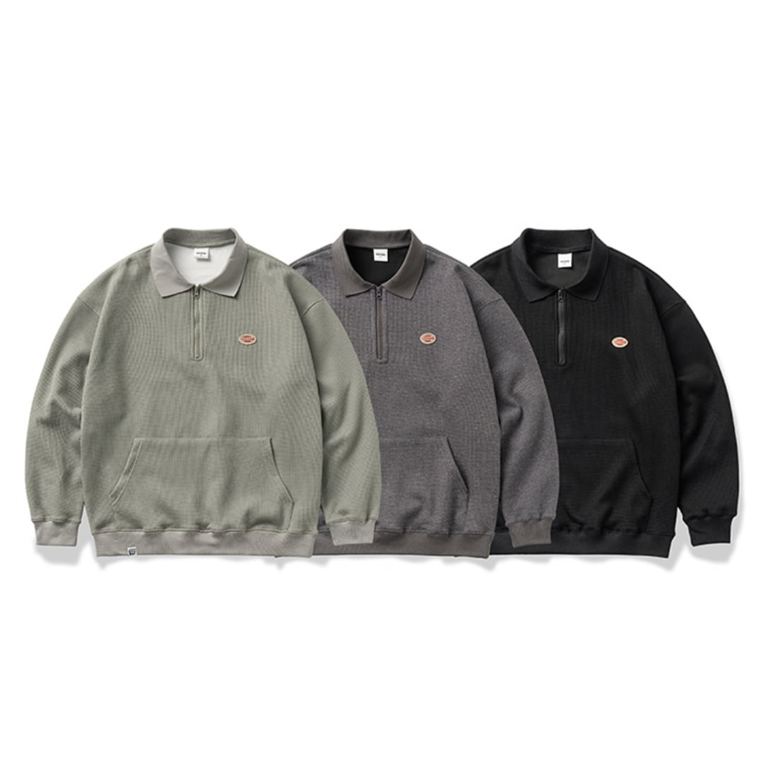 Waffle Half Zip Pullover C194