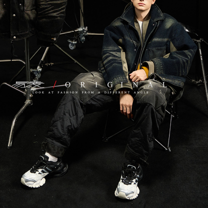 [YMORIGINAL] White Duck Down Layered Denim Jacket N840