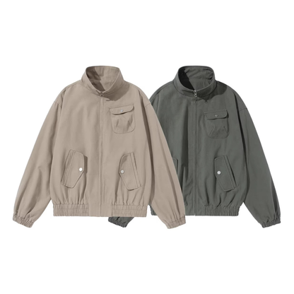 ヘムギャザー　スタンドジャケット　N1033