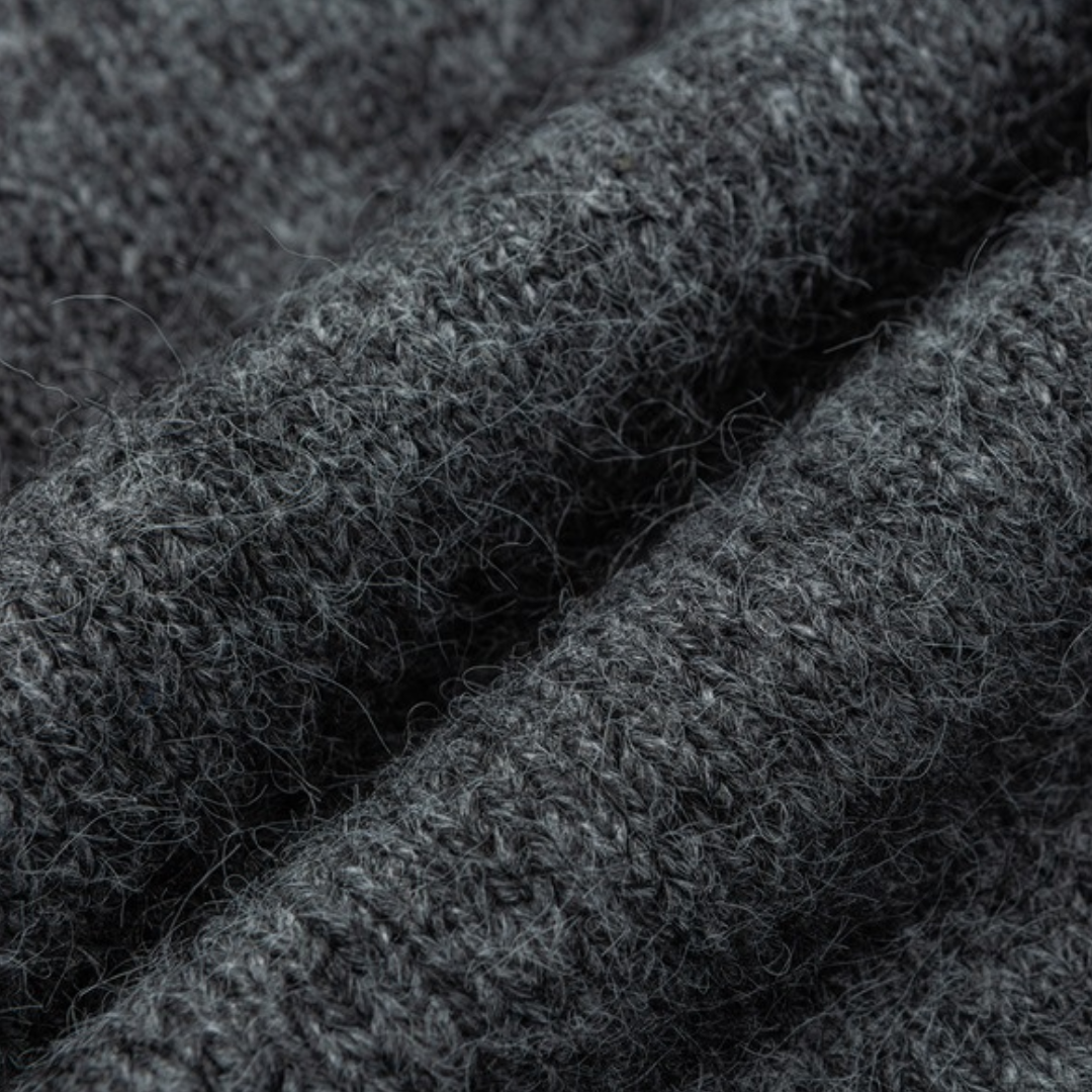 ウール混 シャギーニット フード カーディガン　N939