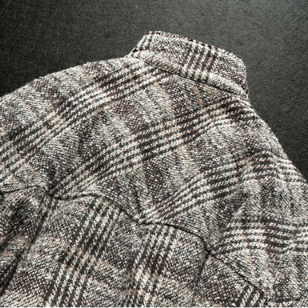 [YMORIGINAL] White Duck Down Tweed Check Jacket N848