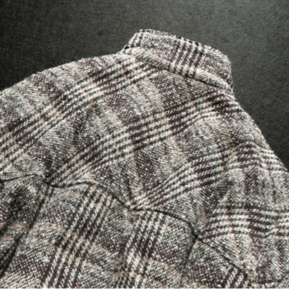 [YMORIGINAL] White Duck Down Tweed Check Jacket N848