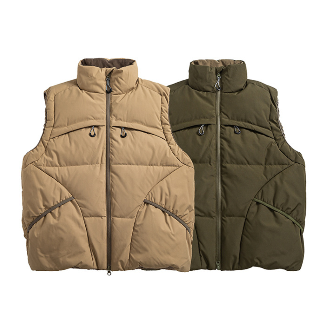 Faux layered wool polo collar knit N748